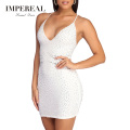 Hot Pattern Beaded New Summer Formal Mini Sexy White Club Dress